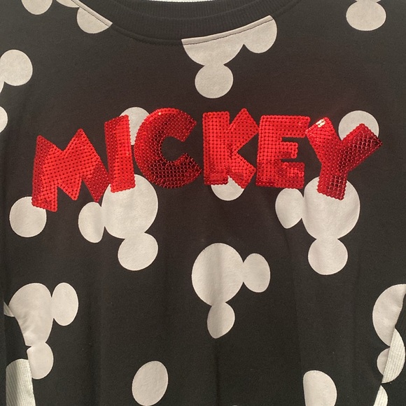Disney Mickey Mouse Graphic Sweatshirt With Red Sequin Letters Size XXL - Picture 3 of 9